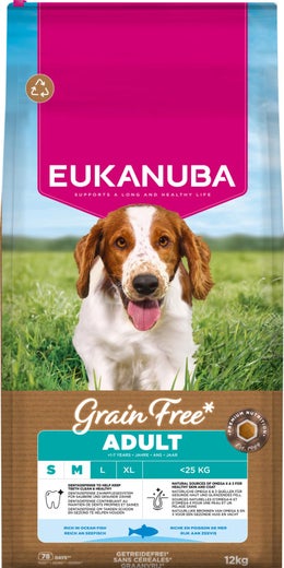 Eukanuba Grain Free Adult SMALLl & MEDIUM Breed Ocean Fish
